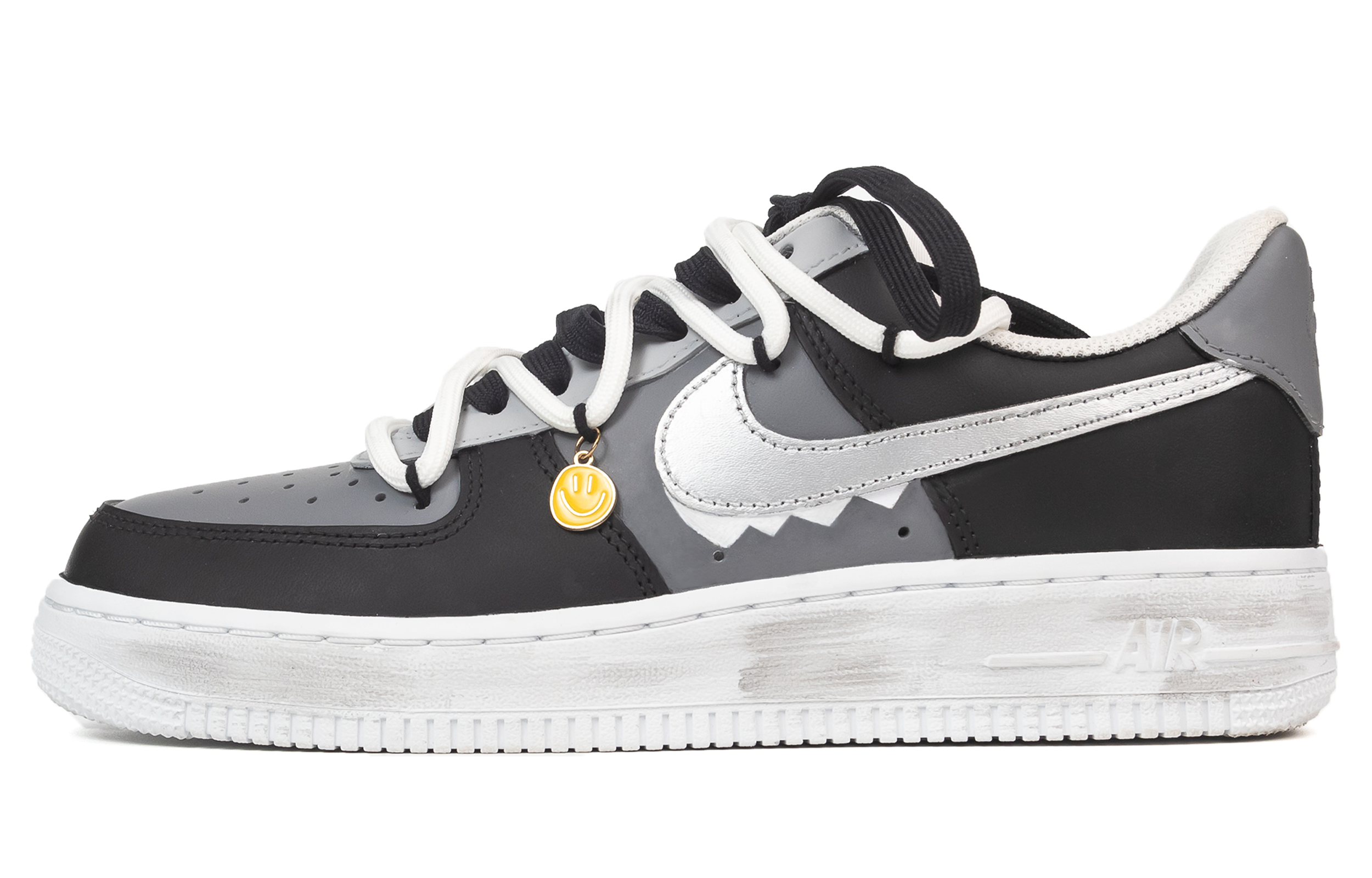 Nike Air Force 1 Cushioning, Abrasion Resistant, Height Increasing Low top Skateboard Shoes Unisex Black