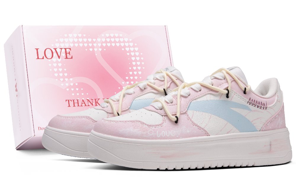 Anta Slip Resistant Cushioning Low Top Skateboard Shoes Women's Pink