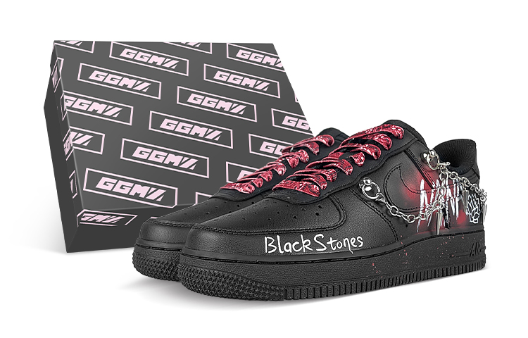 Nike Air Force 1 Skateboard Shoes Unisex Low-Top Black White Red