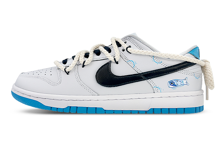 Nike Dunk Low Retro Low-Top Skateboard Shoes Men's Gray Blue Black