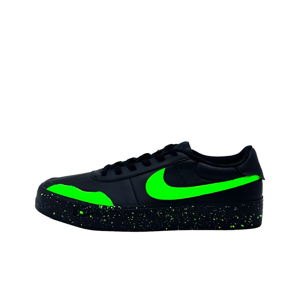 Nike Court Shot Green Firefly Abrasion Resistant Low top Skateboard Shoes Men's Black Green