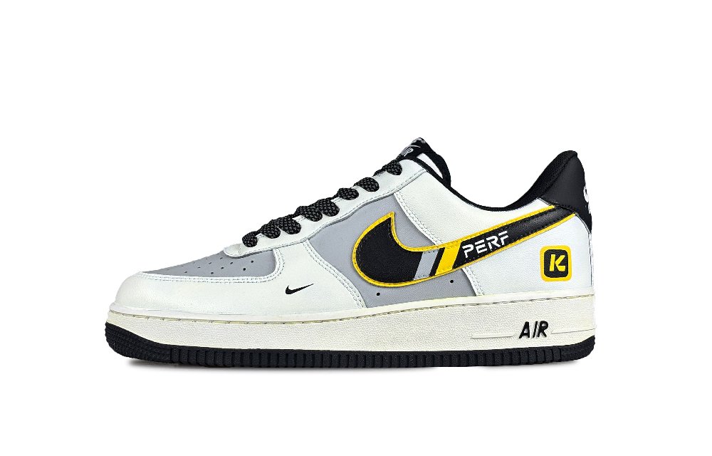Nike Air Force 1 Millet Park Abrasion Resistant Low Top Skateboard Shoes Unisex Black White Gray