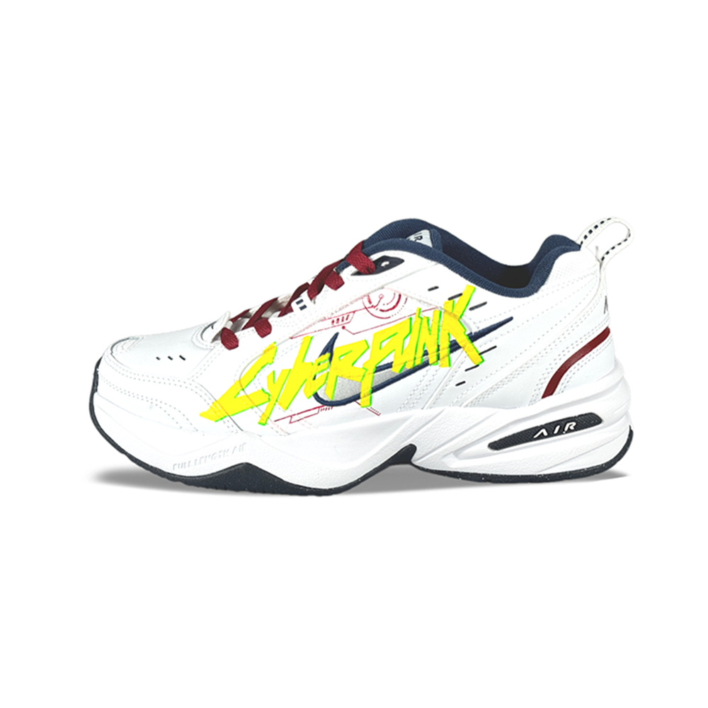 Nike Air Monarch 4 Slip Resistant Low Top Chunky Sneakers Unisex White Yellow