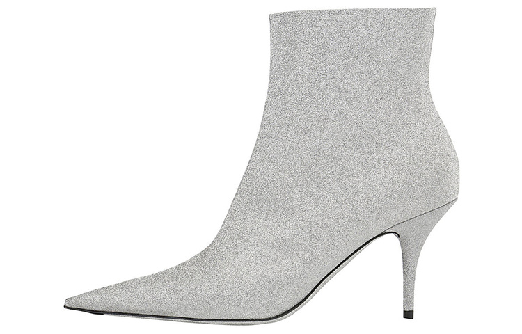 Balenciaga 85mm Knife Glitter Boots 'Silver' Women's