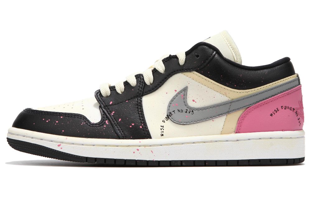 Jordan Air Jordan 1 Low Top Vintage Basketball Shoes Women's Black Pink