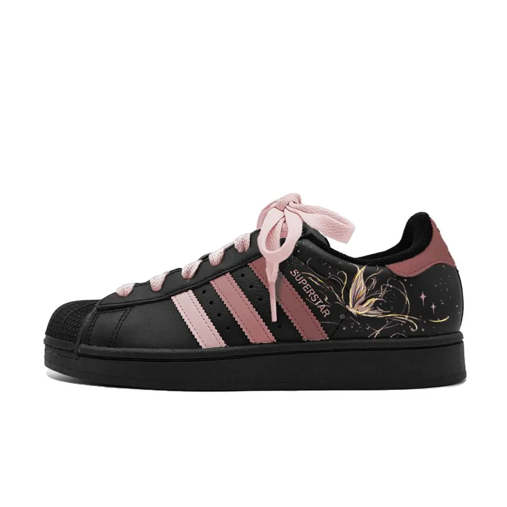 Adidas Originals Superstar 2 Ink Dyed Cherry Butterfly Cushioning Low top Skateboard Shoes Unisex Pink