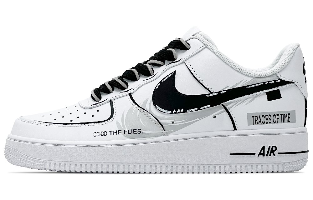 Nike Air Force 1 Abrasion Resistant Low Top Skateboard Shoes Men's Black White