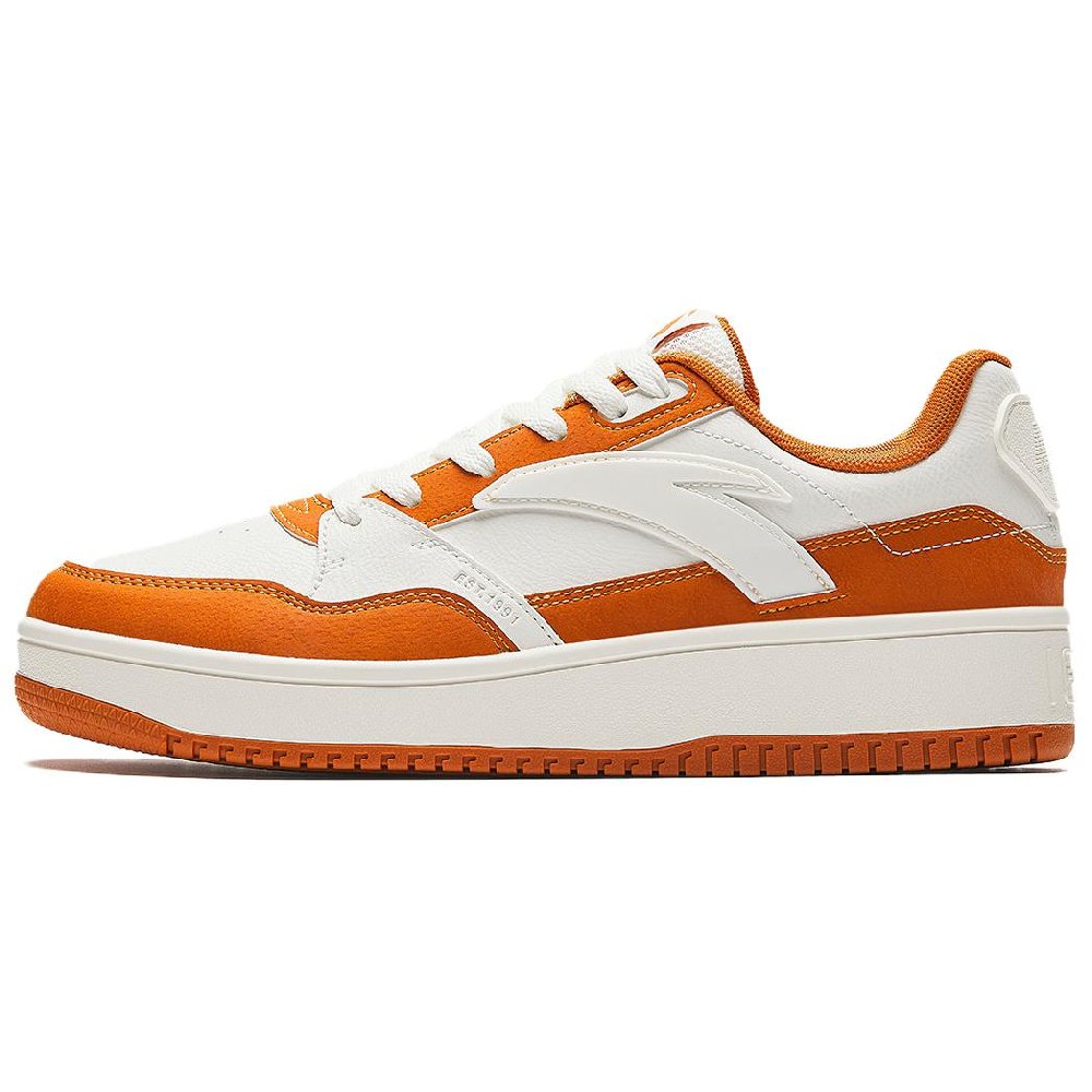 Anta Life Collection Anti-Slip Wear-Resistant Low-Top Skateboard Shoes Men's White Orange