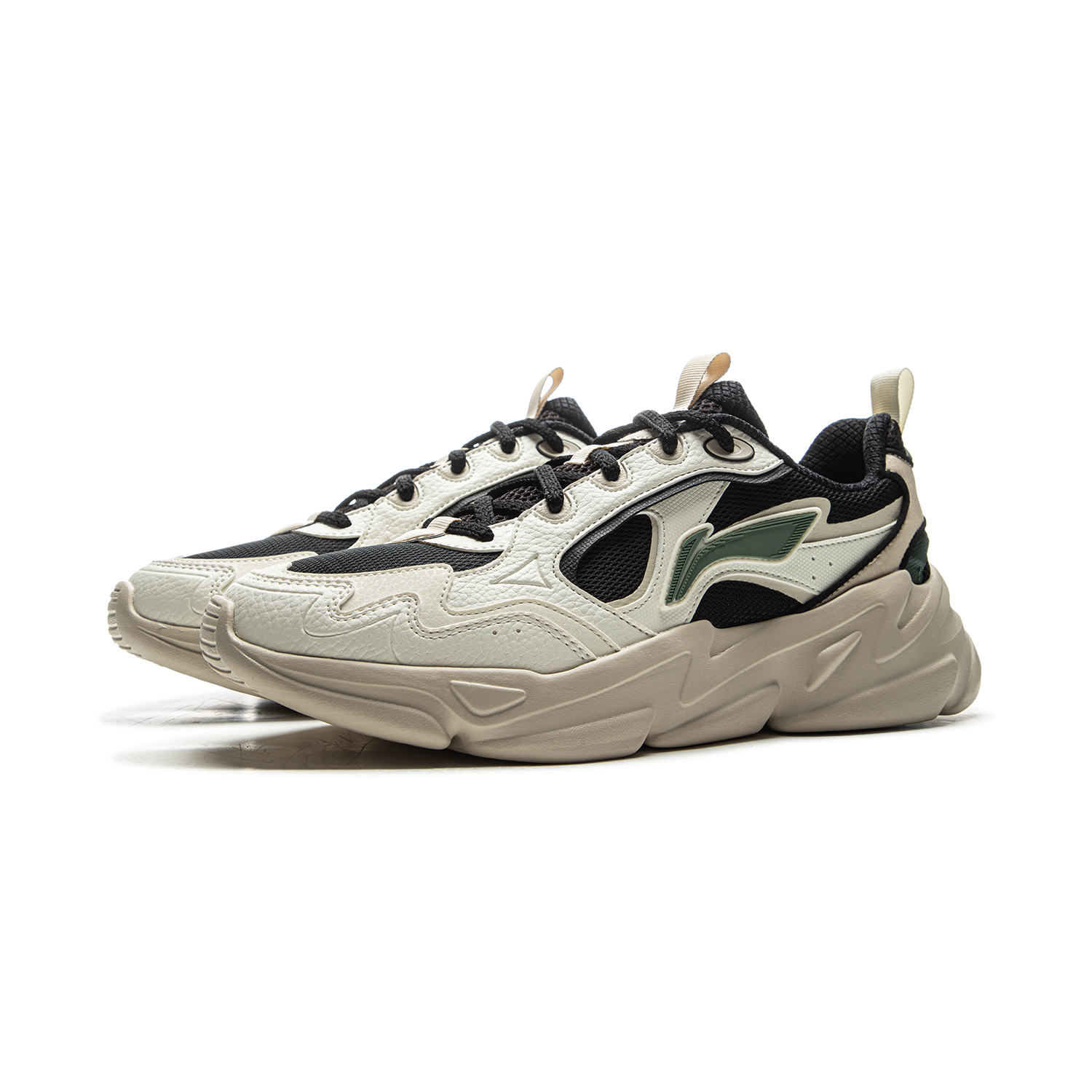 LiNing Clouds Cushioning Anti-Slip And Wear-Resistant Support Low-Top Chunky Sneakers Men's White Black купить в интернет-магазине Yoocart с быстрой доставкой по России.
