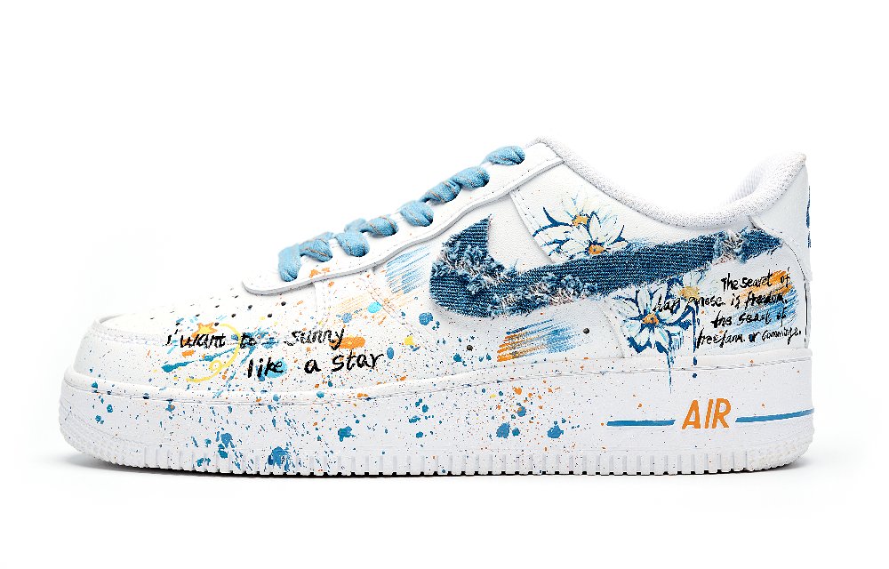 Nike Air Force 1 Abrasion Resistant Low Top Skateboard Shoes Men's White