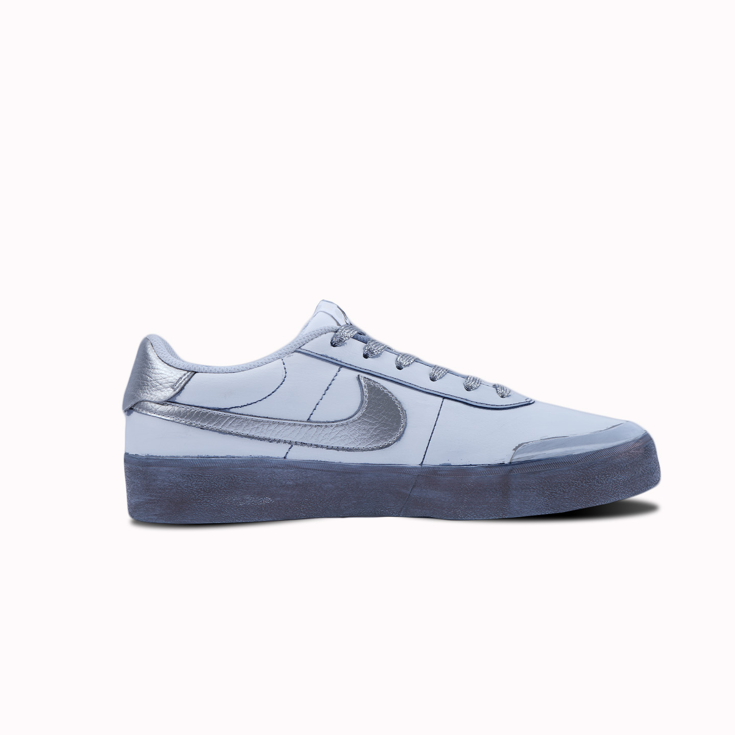 Nike Court Shot Silver Wing Graffiti Abrasion Resistant Low top Skateboard Shoes Men's