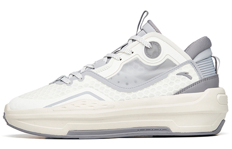 Anta C37 2.0 Slip-Resistant Cushioning Wear-Resistant Mid-Top Skateboard Shoes White Gray