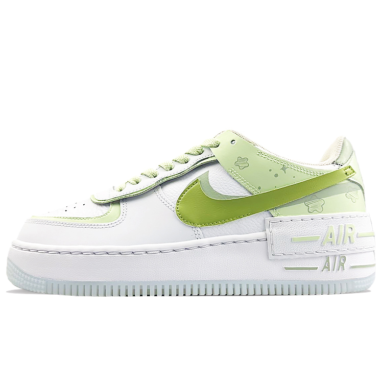 Nike Air Force 1 Anti-Slip Wear-Resistant Low-Top Skateboard Shoes Women's White Green