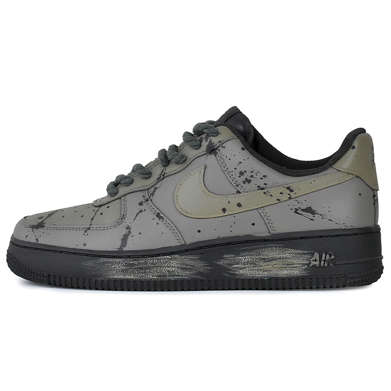 Nike Air Force 1 Abrasion Resistant Low Top Skateboard Shoes Unisex Gray