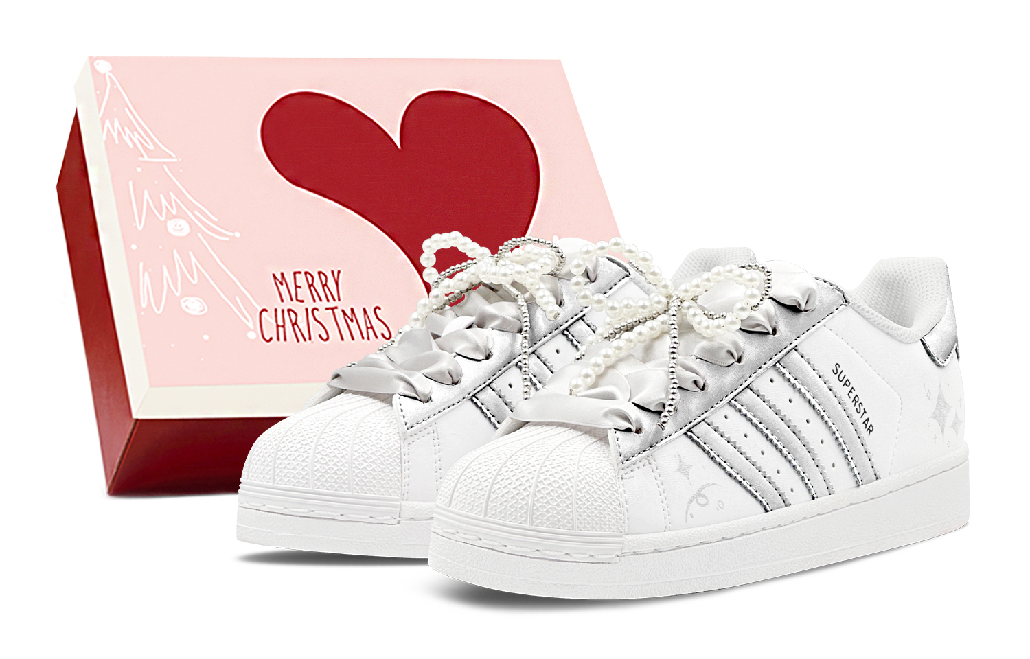 Adidas Originals Superstar Skateboard Shoes Unisex Low top Silver/White