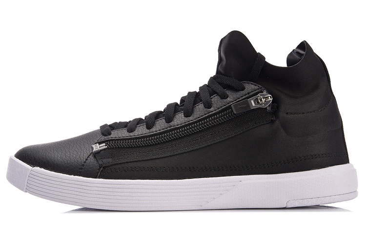 LiNing Chillout Zip Lightweight Mid-Top Skateboard Shoes Women's Black White