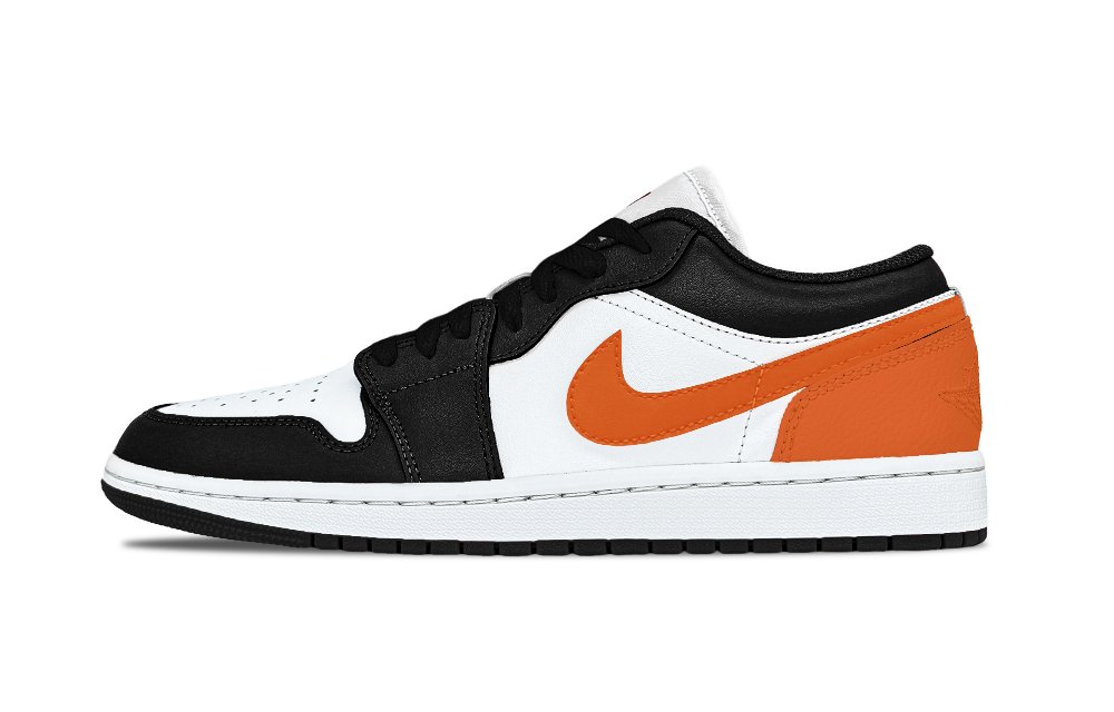 Jordan Air Jordan 1 Shattered Galaxy Abrasion Resistant Low Top Vintage Basketball Shoes Unisex Black Orange