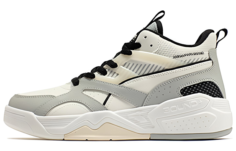 361° Cushioning, Abrasion Resistant, Slip Resistant High Top Skateboard Shoes Men's White Gray