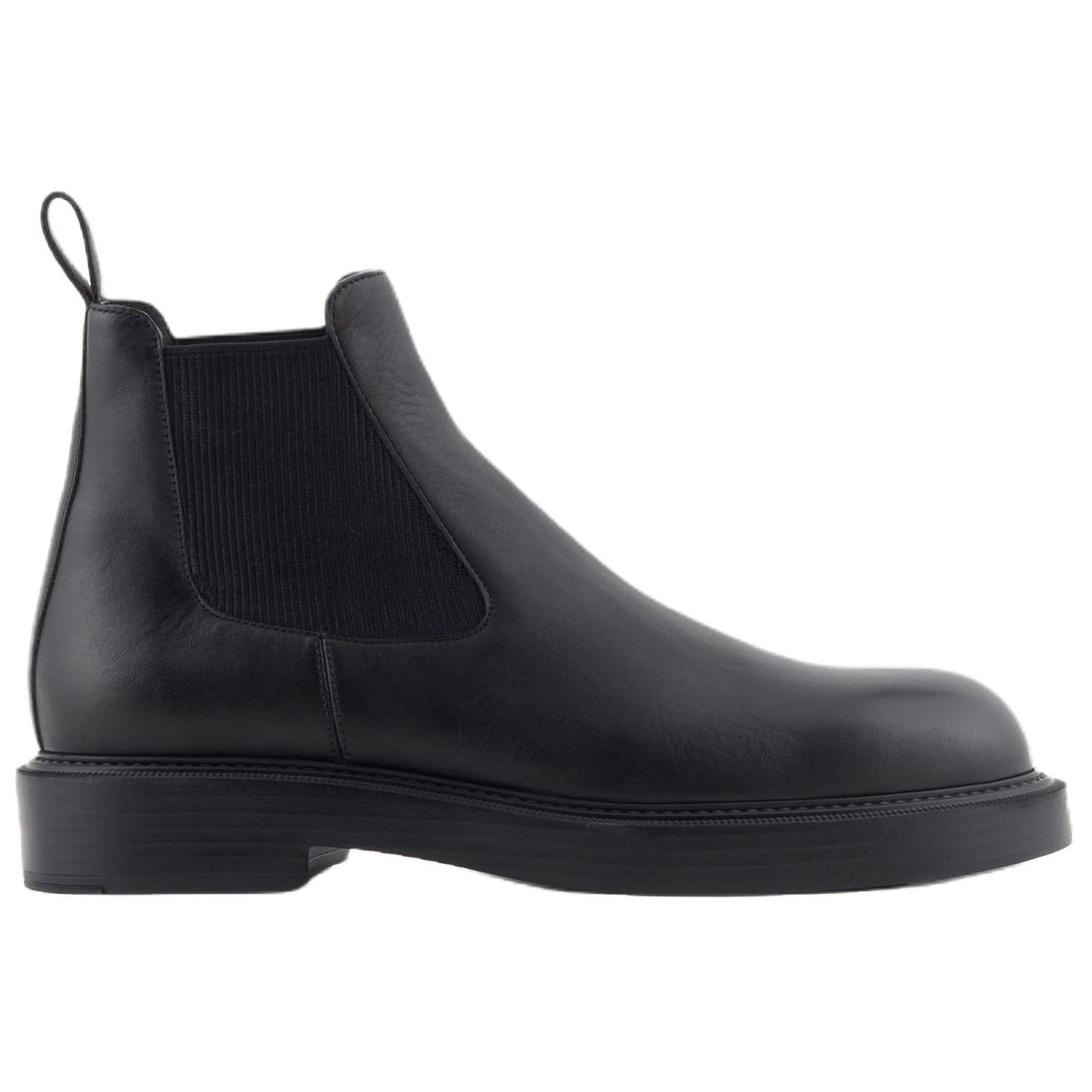 EMPORIO ARMANI Ankle Length Chelsea Boots 3.4cm Men's Black