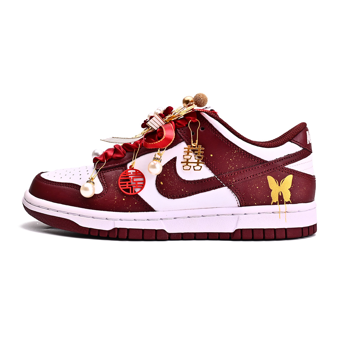 Nike Dunk Low Top Skateboard Shoes Unisex Burgundy