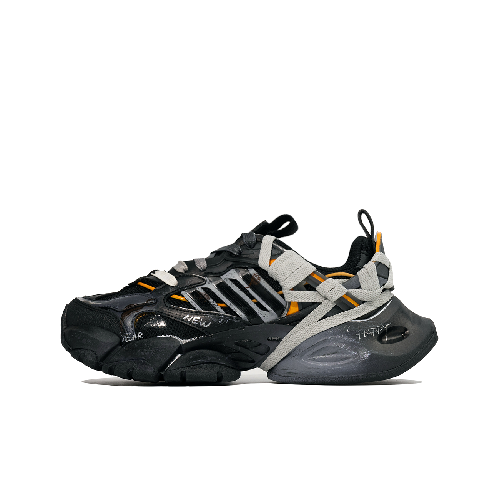 Adidas Runner Anti Slip Wear Resistant Low Top Running Shoes Unisex Black Orange