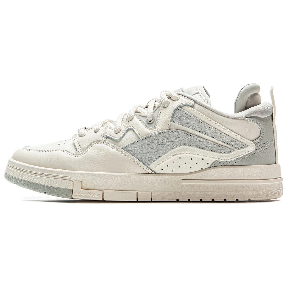 LiNing Wei Wu PRO Coverage Slip Resistant And Abrasion Resistant Low Top Skateboard Shoes Men's White Gray