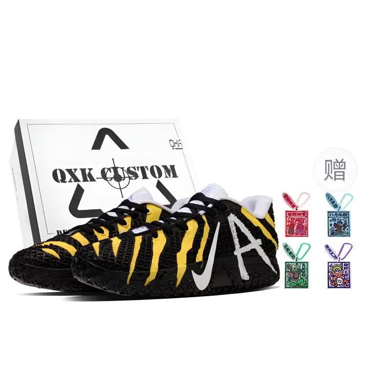 Nike Ja Morant 3 Black And Yellow Paw Prints, Box Abrasion Resistant Low top Basketball Shoes Unisex Yellow Black