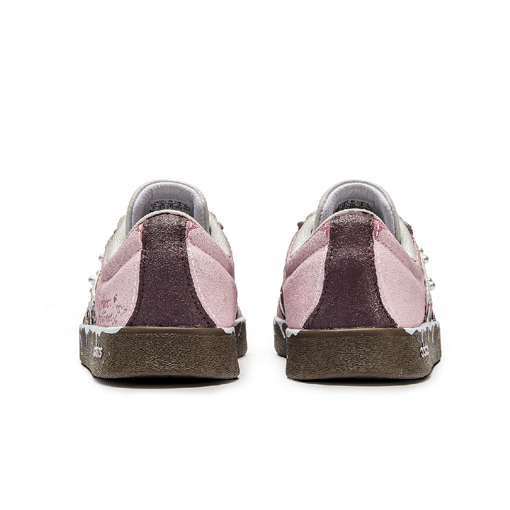 Adidas Neo VL Court Lifestyle Cream Pink Cushioning Low Top Skateboard Shoes Unisex Pink Brown