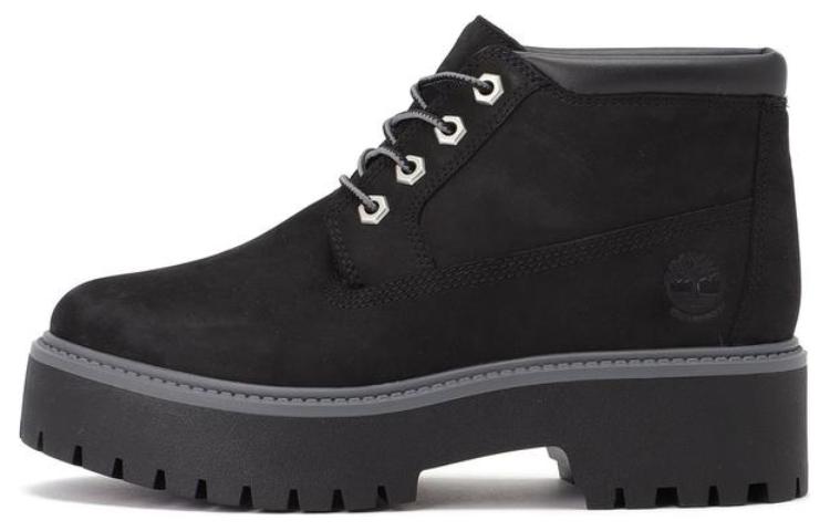 Timberland Stone Street Premium Platform Waterproof Chukka Boots 'Black Nubuck' Women's