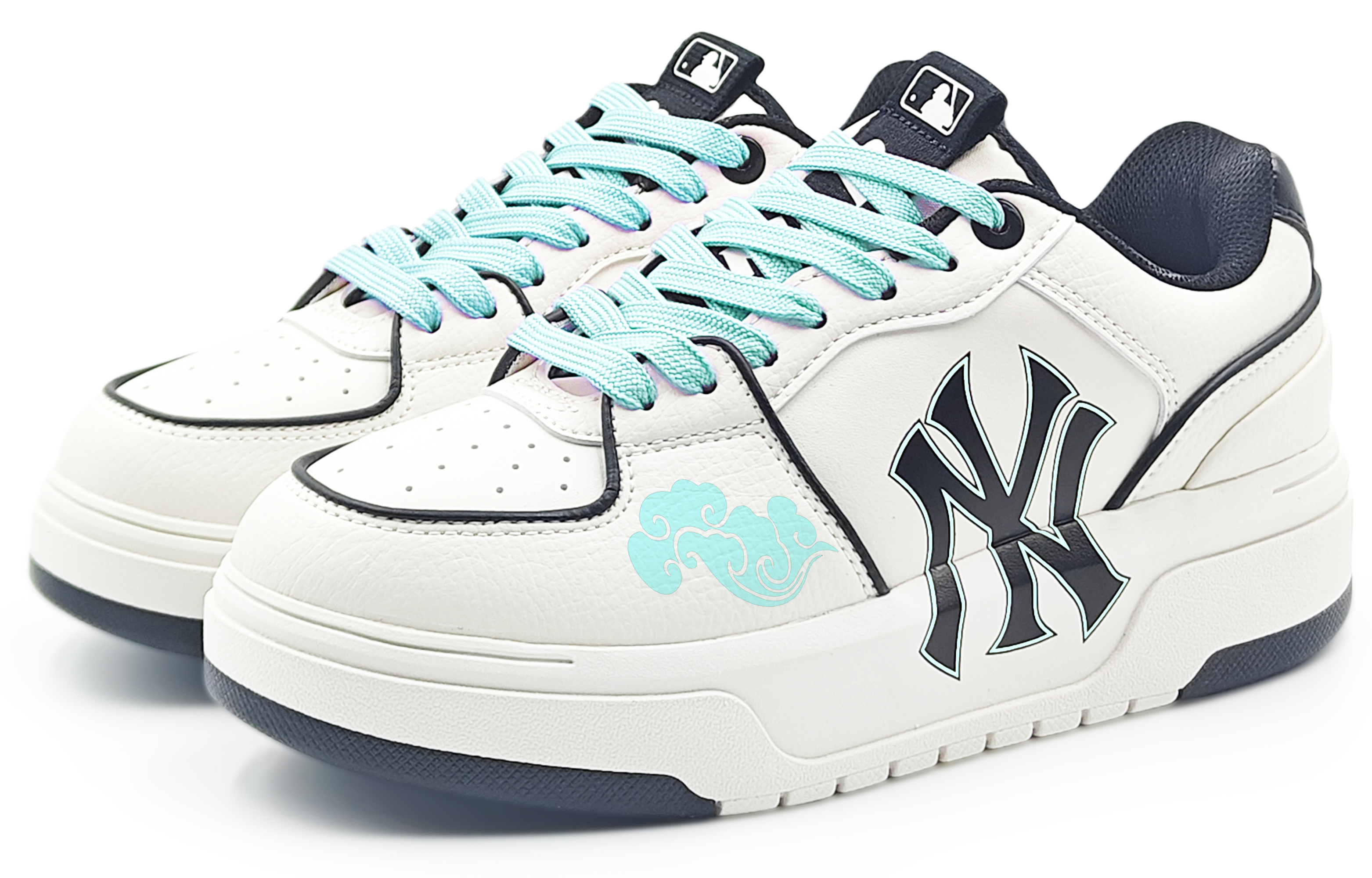 MLB Chunky Liner Abrasion Resistant Low Top Skateboard Shoes Unisex White Green
