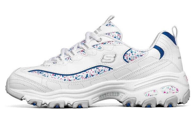 Skechers D'LITES 1.0 Low Top Chunky Sneakers Women's White Pink Blue