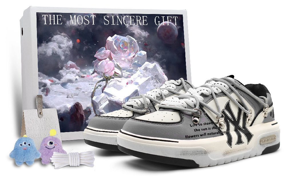 MLB Chunky Liner Low-Top Skateboard Shoes Unisex Concrete Gray