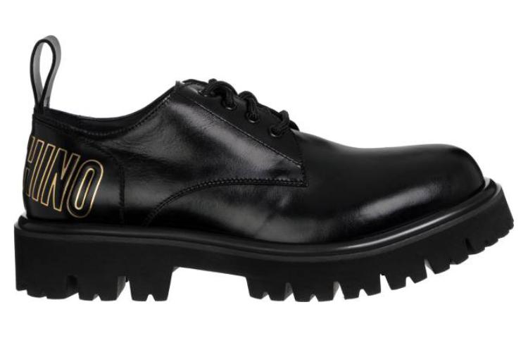 MOSCHINO Logo-print Lace-up Leather Boots