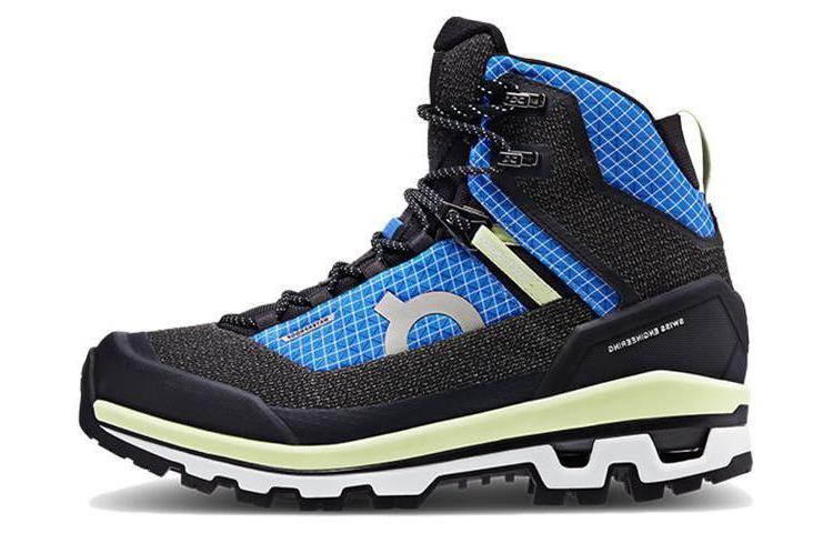 On Cloudalpine Waterproof Wear-Resistant High-Top Outdoor Shoes Women's Black Blue