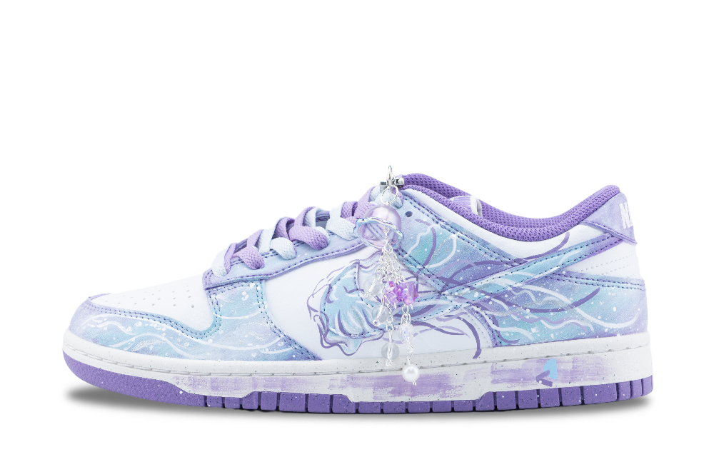 Nike Dunk A Midsummer Night's Dream Anti Slip Wear Resistant Low Top Skateboard Shoes Unisex White Purple