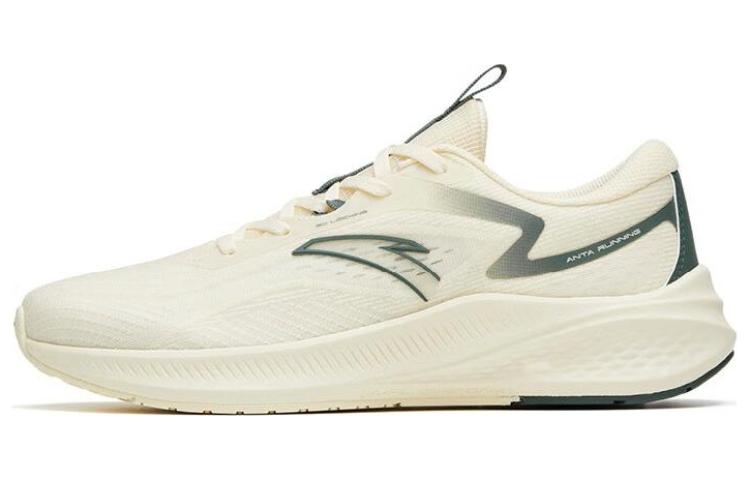Anta Road Run Anti Slip Wear Resistant Low Top Running Shoes Men's White Asphalt Gray