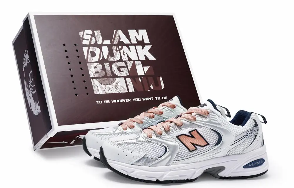 New Balance NB 530 Shock Absorbers Slip Resistant Breathable Low Top Running Shoes Unisex White Silver