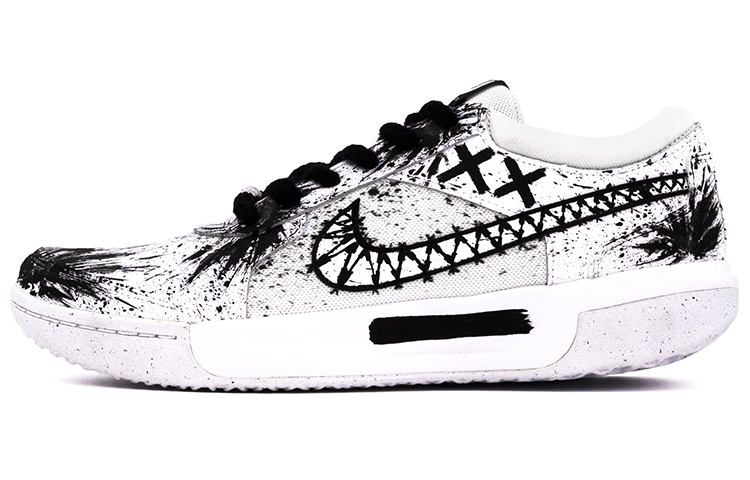 Nike Court Lite 2 Low-Top Tennis Shoes Men's Black White Gray