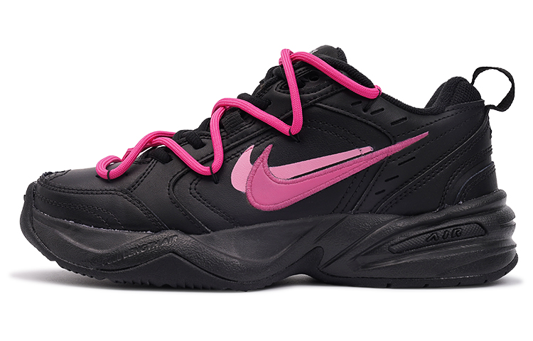 Nike Air Monarch 4 Anti-Slip Wear-Resistant Water-Resistant Lightweight Low-Top Chunky Sneakers Women's Black Pink