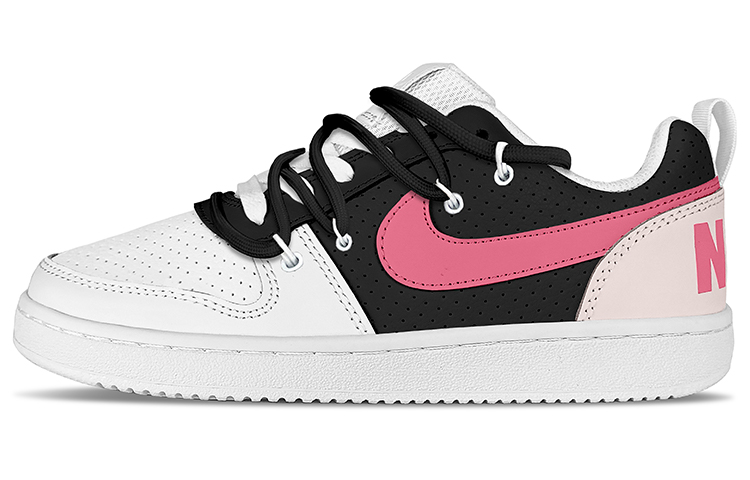 Nike Court Borough Series Low Triple White Low-Top Skateboard Shoes Men's Pink White
