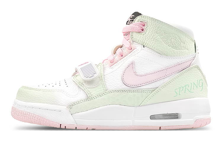 Jordan Legacy 312 High-Top Vintage Basketball Shoes Women's White Green Pink