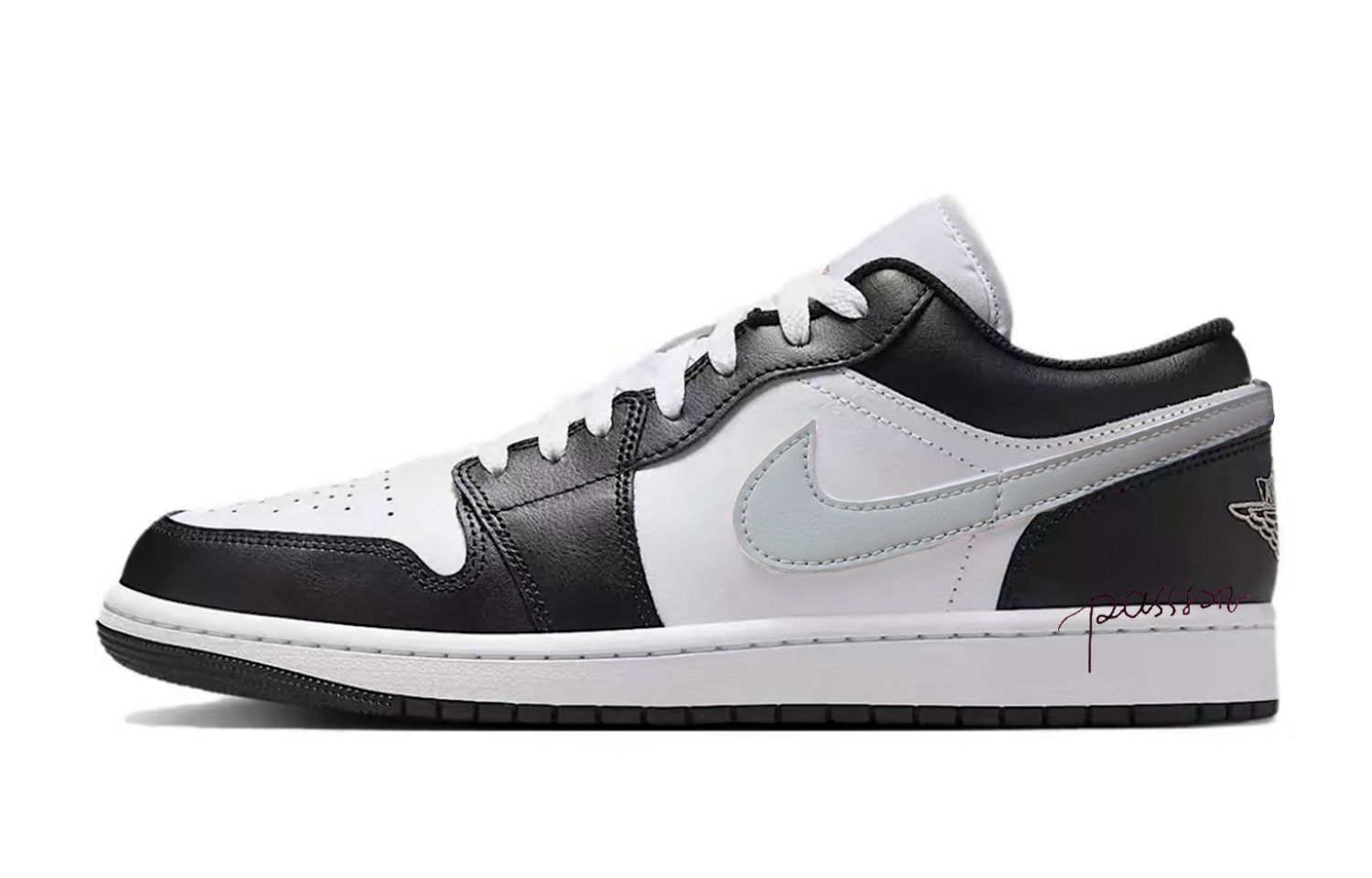 Jordan Air Jordan 1 Silver Star Abrasion Resistant Low top Vintage Basketball Shoes Unisex Black Silver