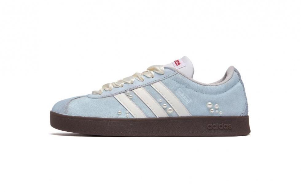 Adidas Neo VL Court 2.0 Sweet Style Girl Anti Slip Wear Resistant Low Top Skateboard Shoes Unisex Sky Blue