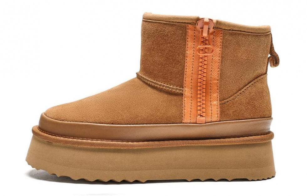 EBLAN Durable Warm Ankle-Length Snow Boots Women's Chestnut