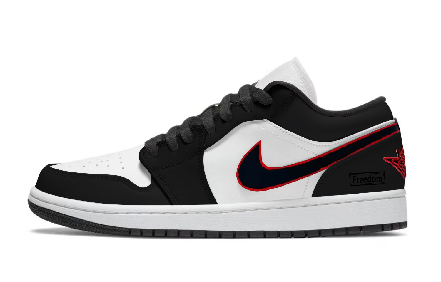 Jordan Air Jordan 1 Heartbeat Rhythm Abrasion Resistant Low top Vintage Basketball Shoes Unisex Black Red