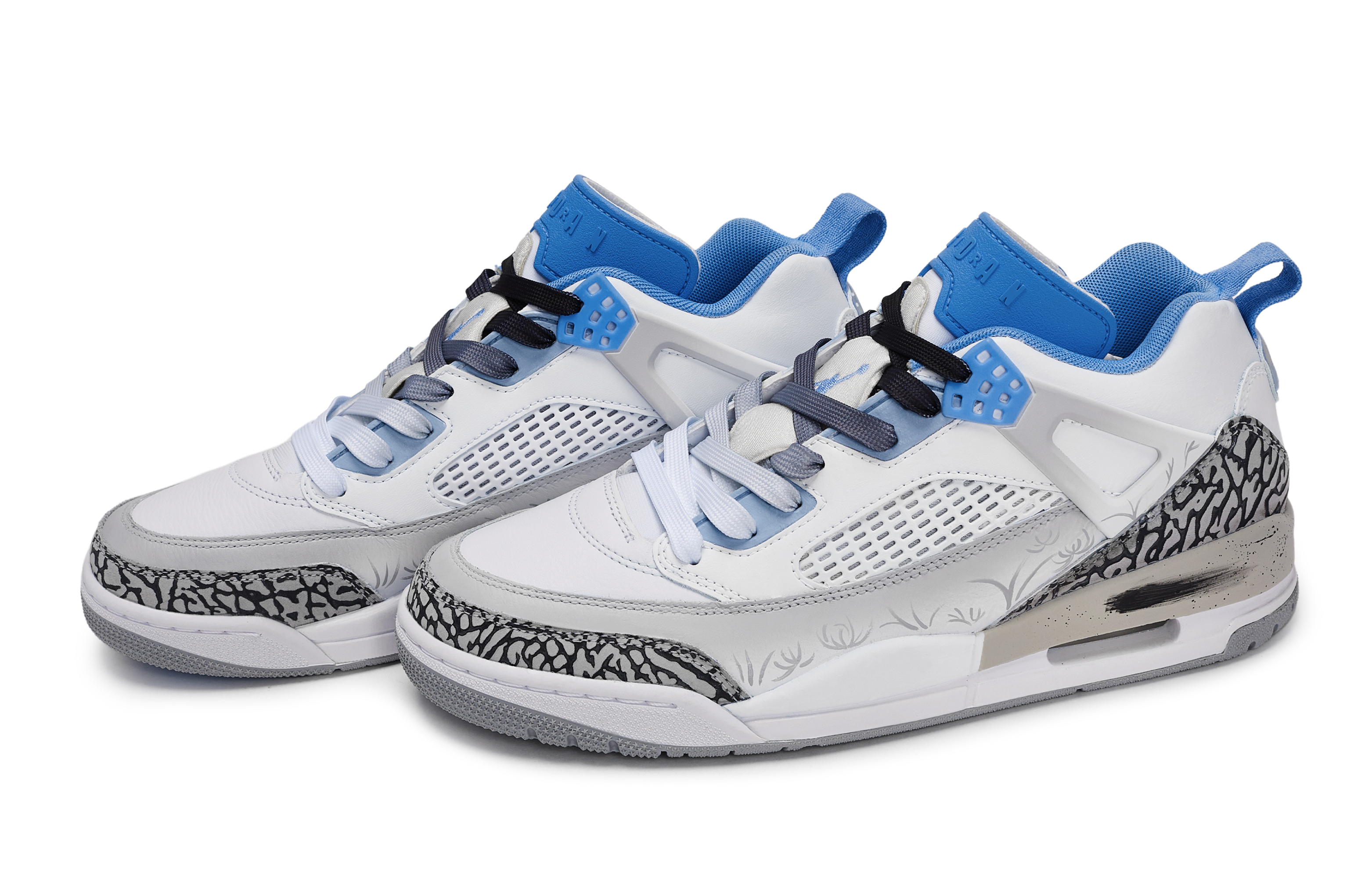 JORDAN Spizike Vintage Basketball Shoes Unisex Low top White/Blue/Black/Gray купить в интернет-магазине Yoocart с быстрой доставкой по России.