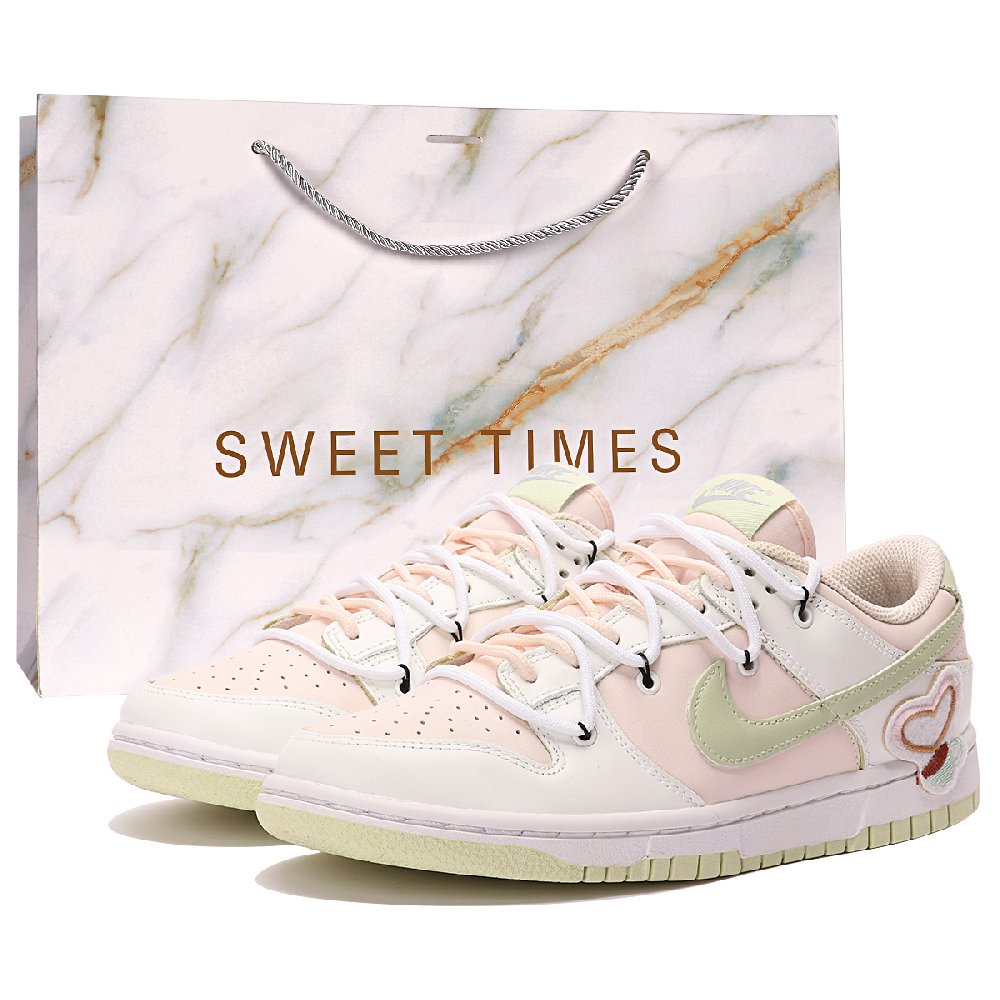 Nike Dunk Low Low-Top Skateboard Shoes Women's Pink Green