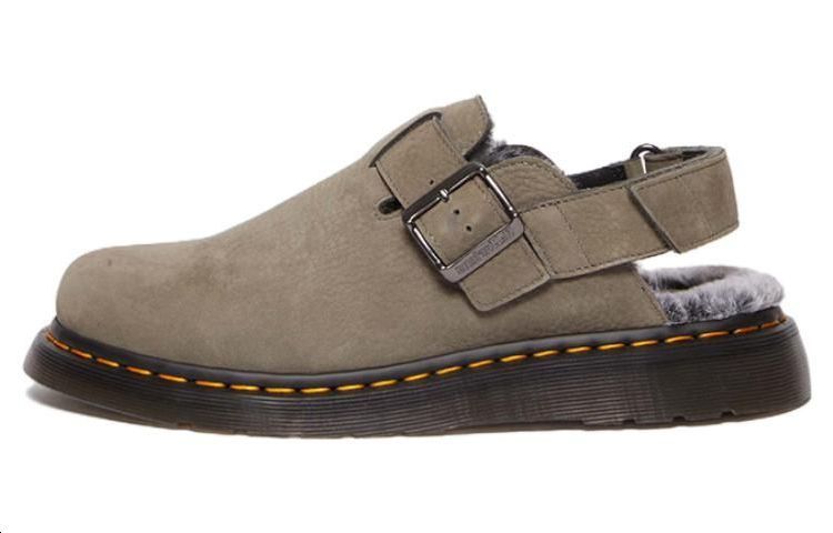 Dr. Martens Dr.Martens Jorge Ii Faux Fur Lined Nubuck Slingback Mules 'Nickel Grey' Women's