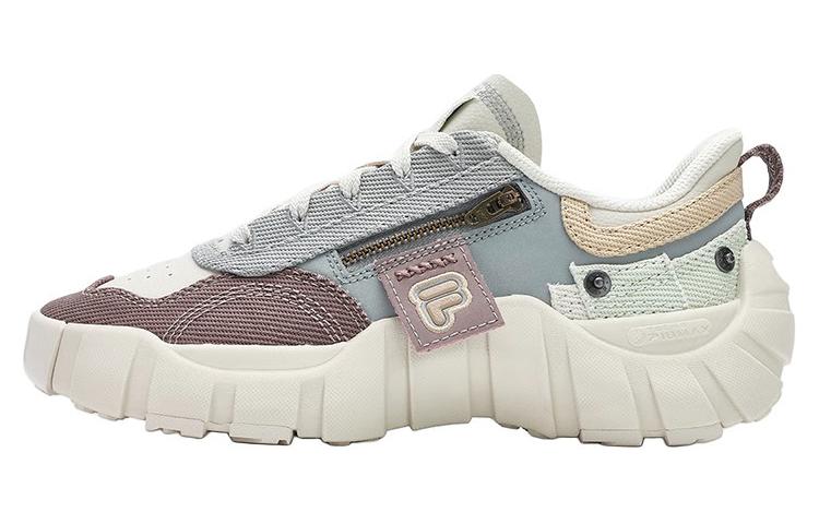 FILA FUSION BONE DX Spine Shoes Cushioning Anti-Slip And Wear-Resistant Low-Top Casual Shoes Women's Beige Gray