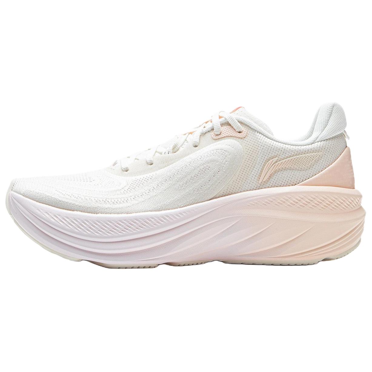 LiNing Graceful V2 Abrasion Resistant Breathable Low Top TUFF RB Casual Running Shoes Women's Mist White Light Orange